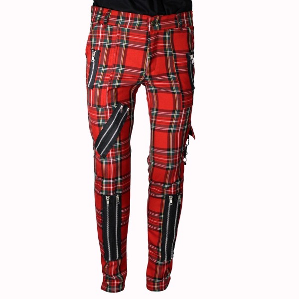 Chaos Punk Red Tartan Punk Trousers (nur noch XS)