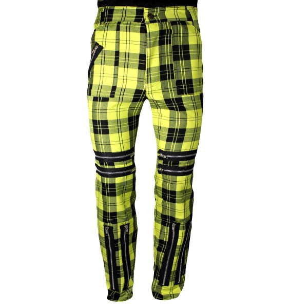 Classic Yellow Shark Tartan Punk Trousers (nur noch Gr. S)