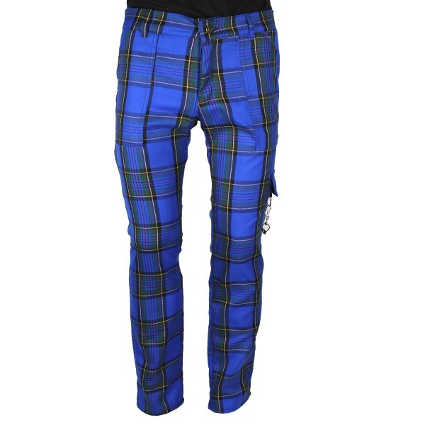 Pure Shark Blue Tartan Punk Trousers (nur noch XS und S)